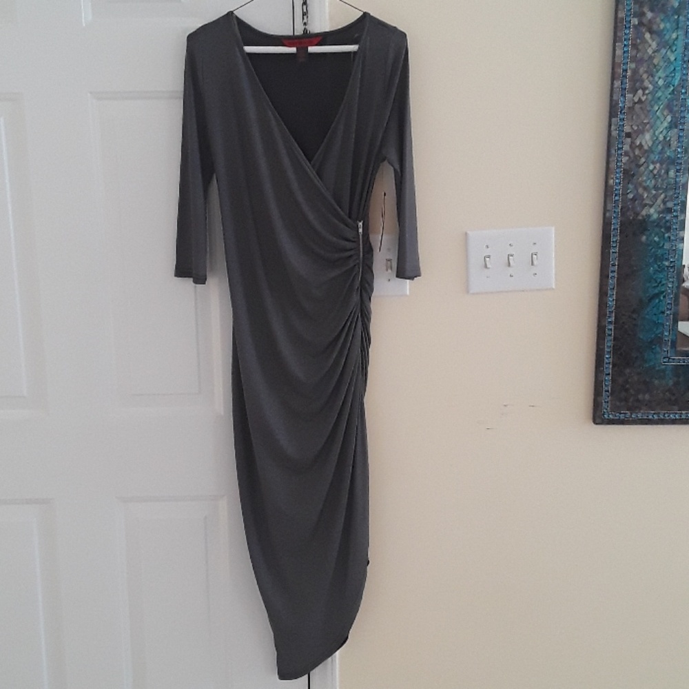 Silver, metallic dress